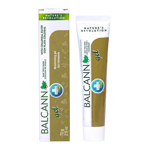 Balcann Eichenrinde Hanfgel, 75ml Tube mit weiß-grünem Design, enthält Hanföl, Hanfsamenextrakt und natürliche Substanzen, ideal zur Beruhigung und Hydration empfindlicher Haut, vegan und kinderfreundlich.
