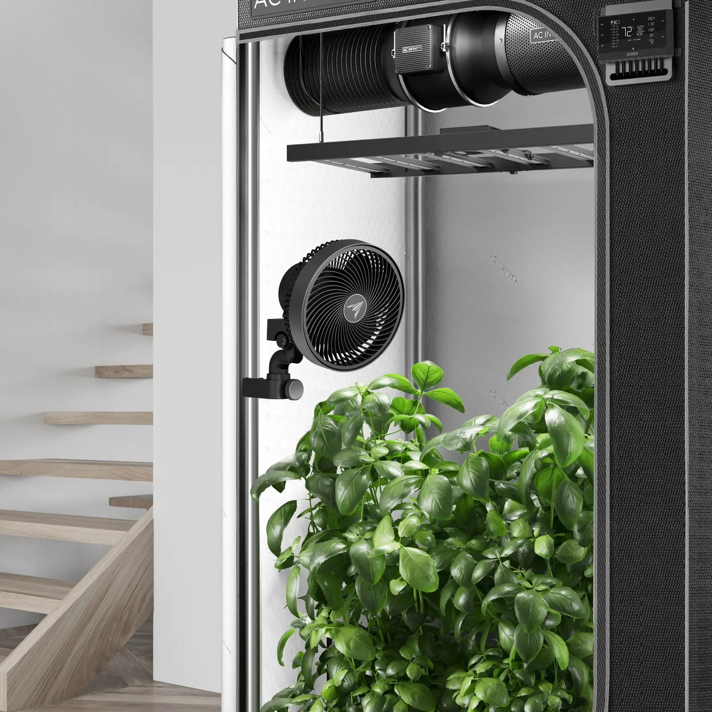 CLOUDRAY A9, Growzelt-Clipventilator 225 mm, EC-Motor, 10-stufigen dynamischen Windmodi und Lüftergeschwindigkeiten - Woodpecker's Farm