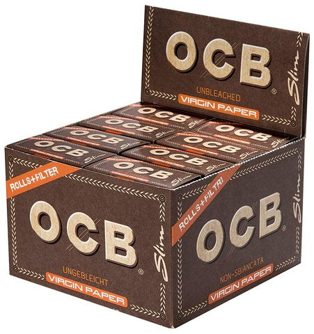 OCB Unbleached Virgin Rolls + Tips