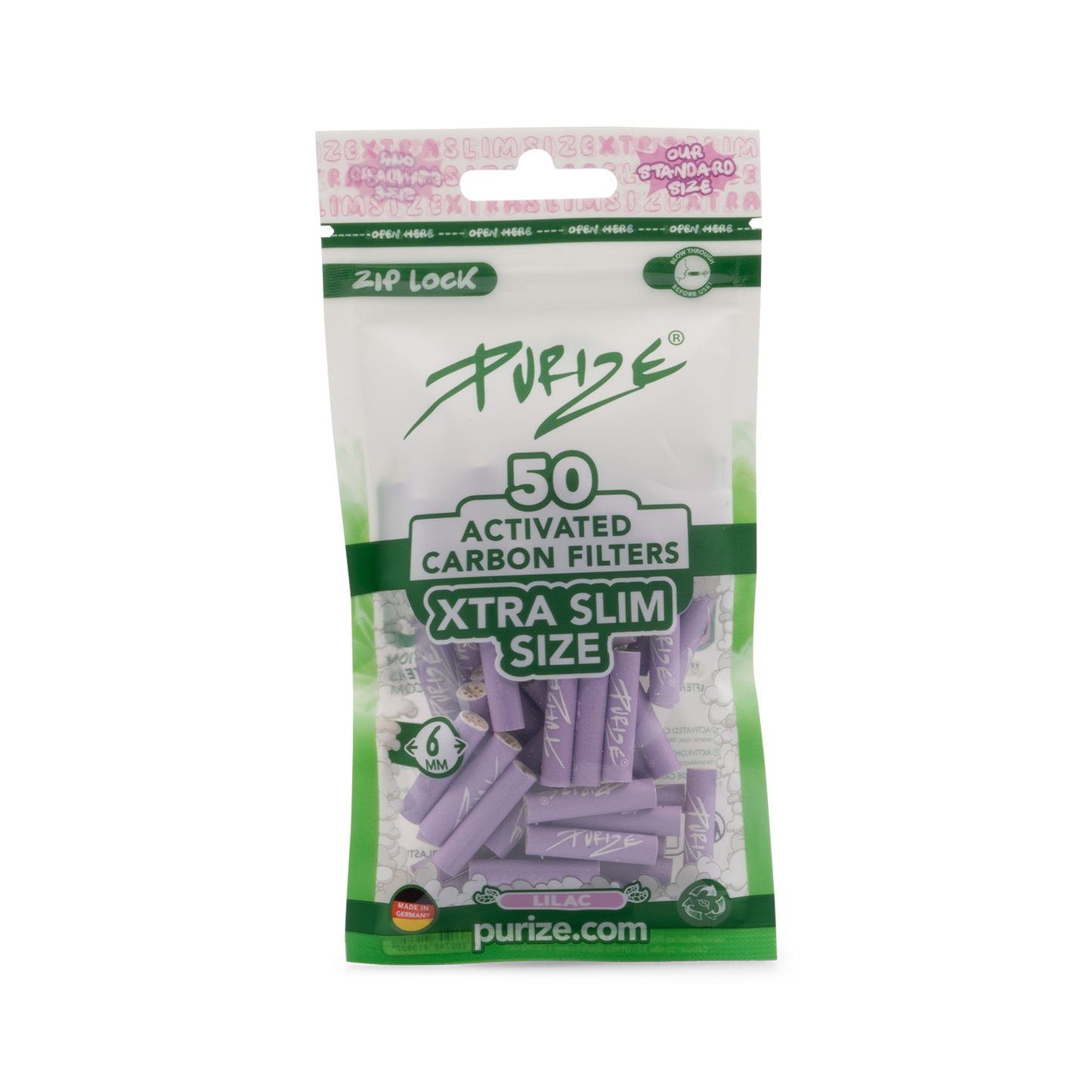 Purize Xtra slim (d:5,9  mm) Lilac PEbag 50 pc/bag