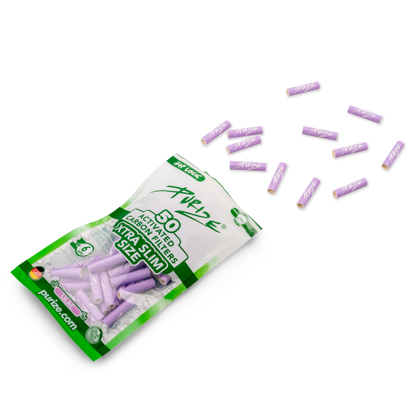 Purize Xtra slim (d:5,9  mm) Lilac PEbag 50 pc/bag